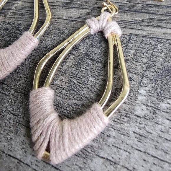 Bohemian Geometric Wrap Dangle Earrings - Picture 2 of 2